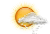 少し曇りの晴天 時々 雪の降る