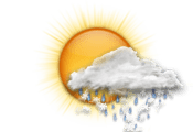 少し曇りの晴天 断続的に みぞれの降る