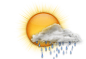 少し曇りの晴天 時々 雨の降る