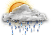曇り 断続的に 雨の降る
