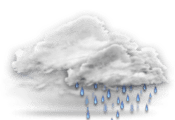 完全に曇り 時々 雨の降る、場所によっては霧または靄