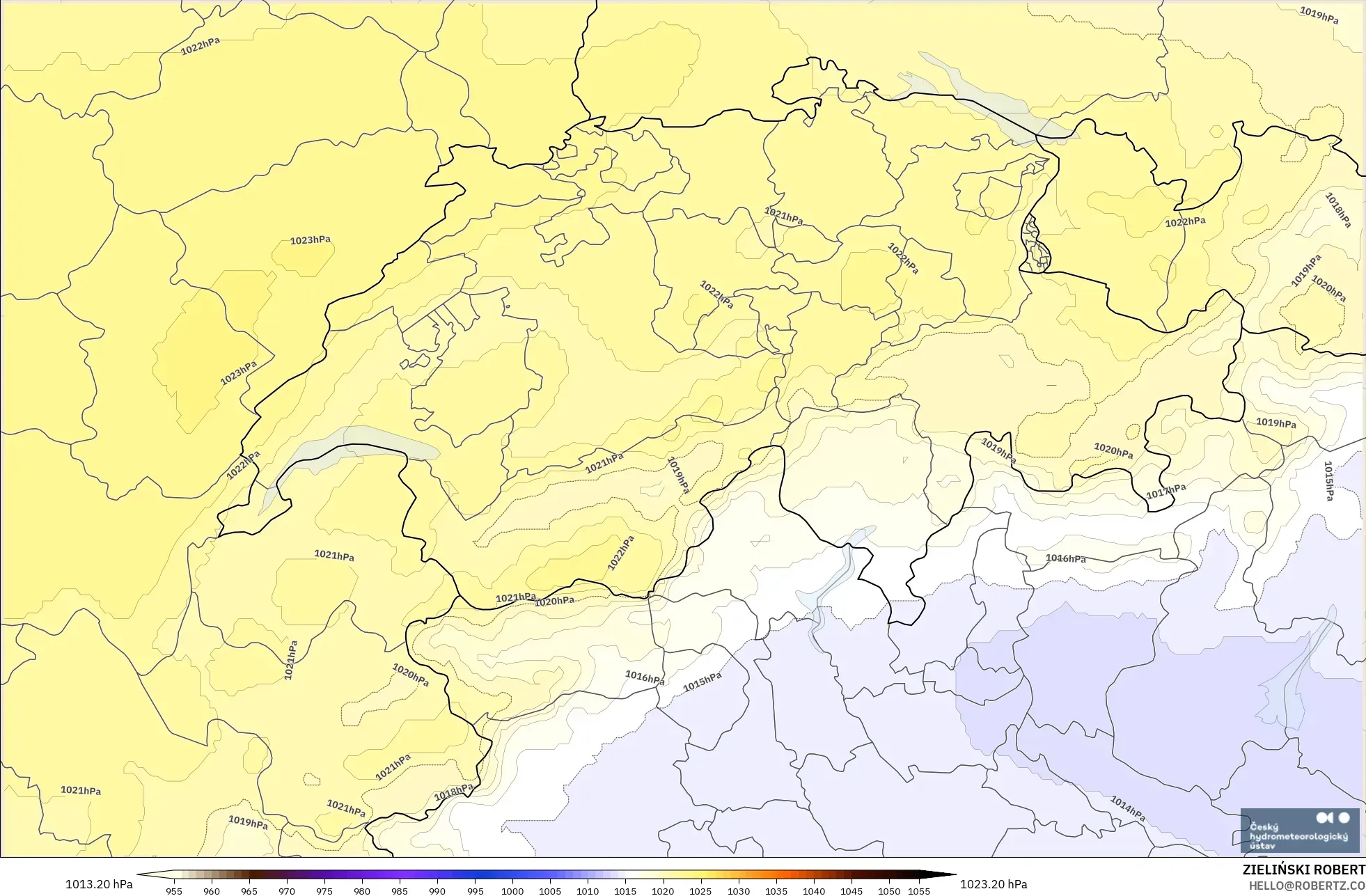 ALADIN CZ 2.3 km モデル - スイス, 気圧