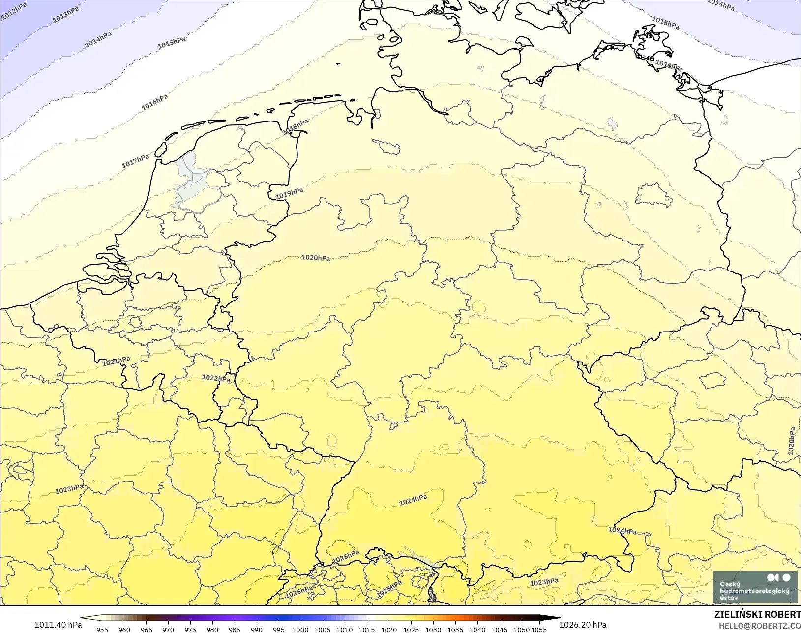 ALADIN CZ 2.3 km モデル - ドイツ, 気圧