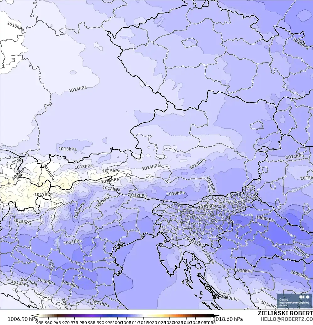 ALADIN CZ 2.3 km モデル - オーストリア, 気圧