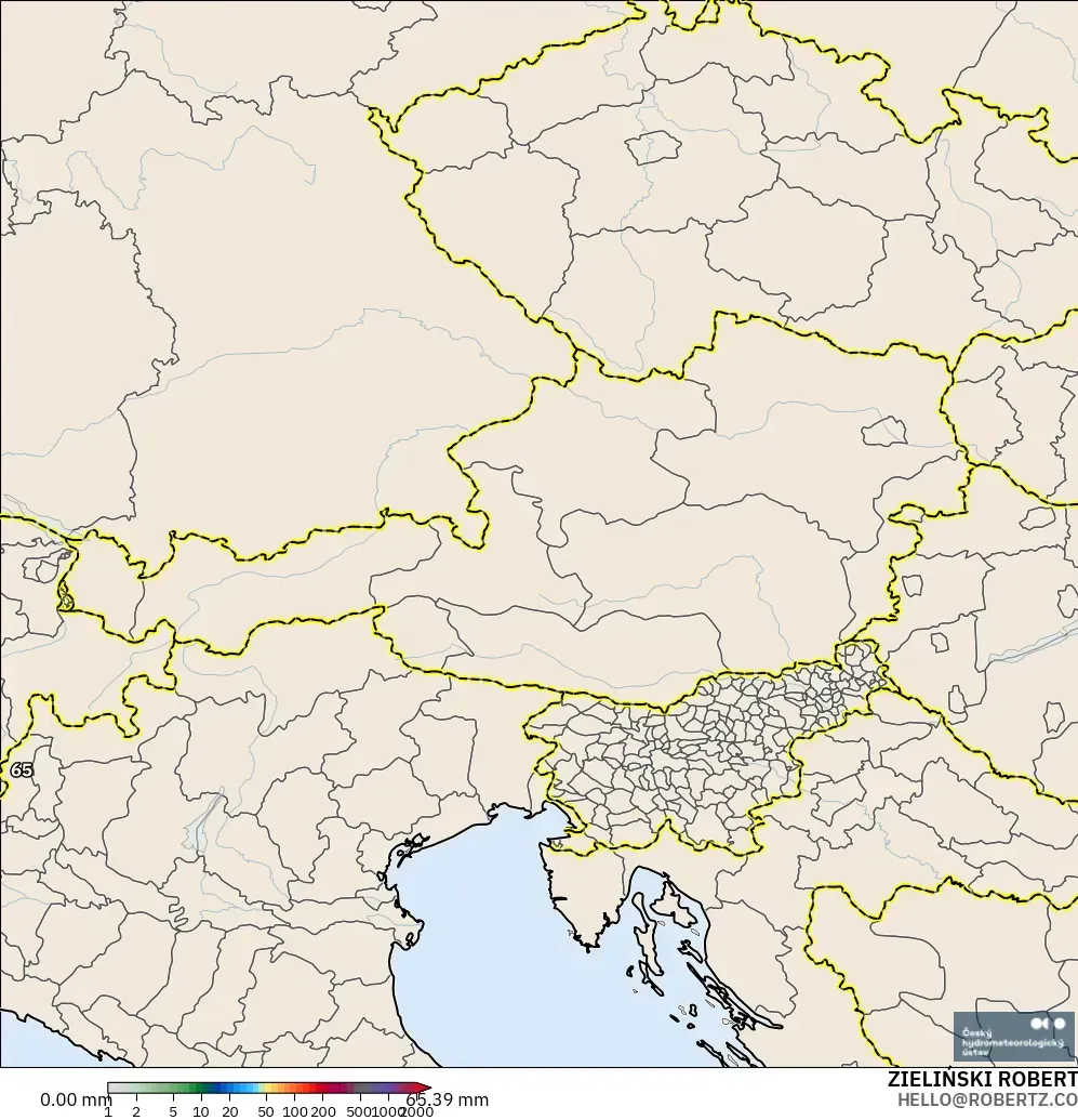 ALADIN CZ 2.3 km モデル - オーストリア, 降水量の合計