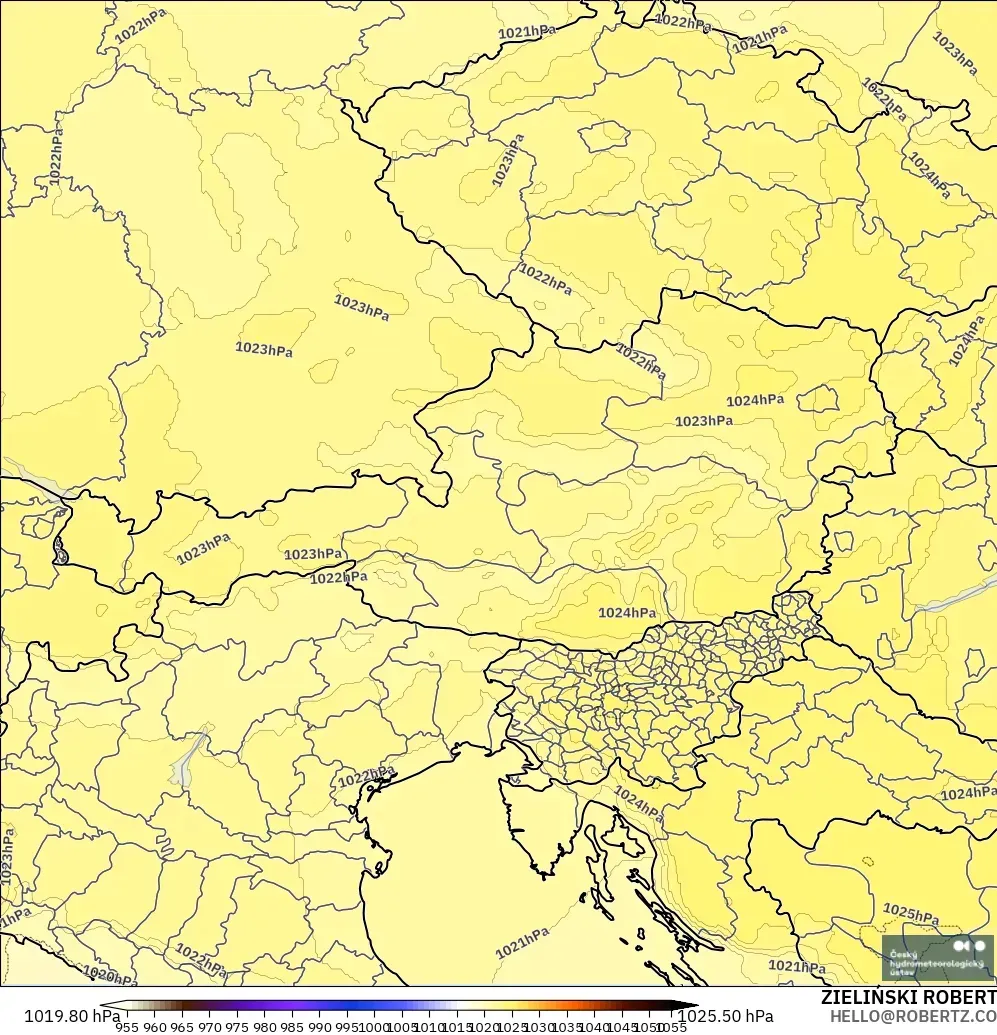 ALADIN CZ 2.3 km モデル - オーストリア, 気圧