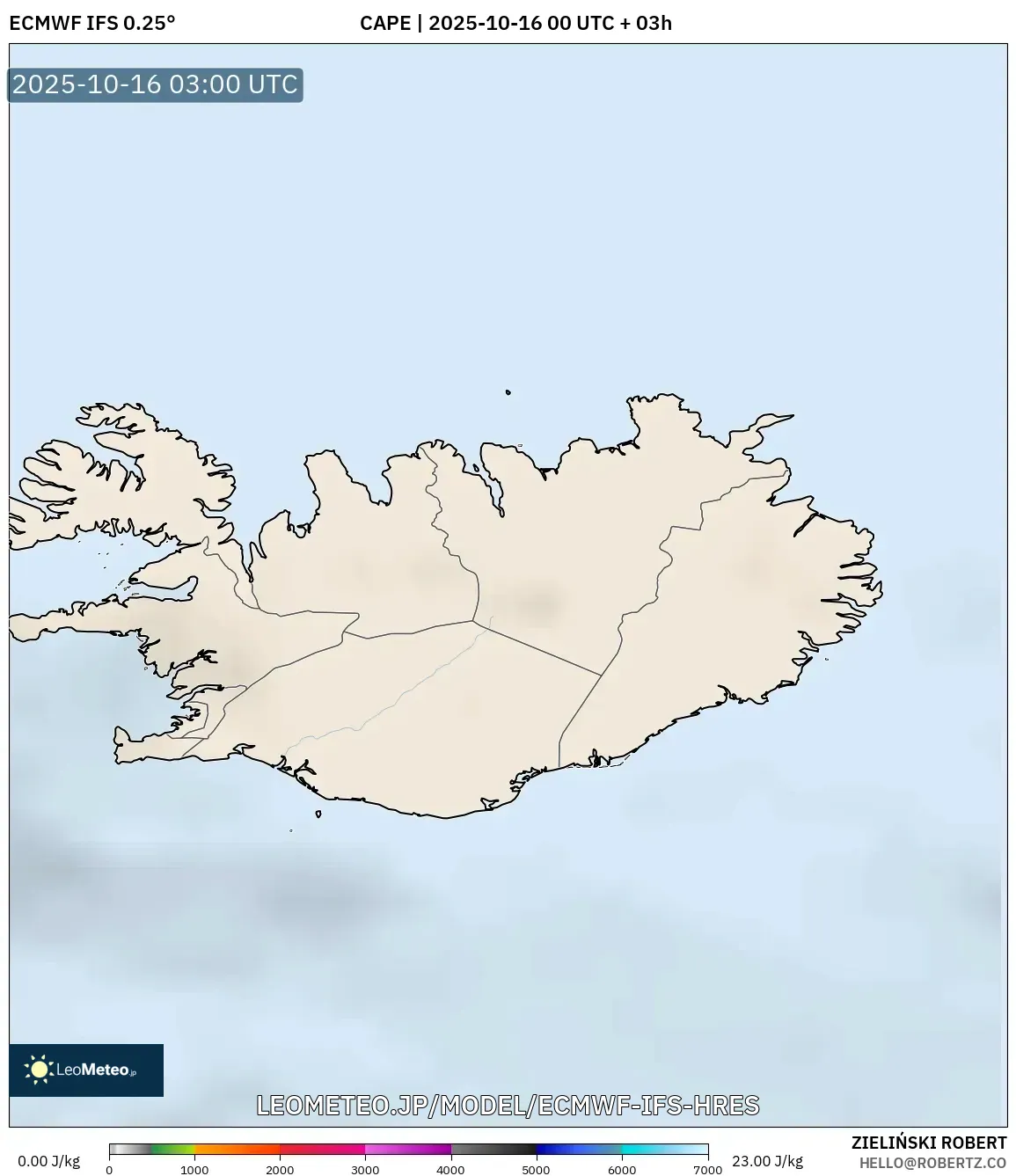 ECMWF IFS 0.25° model - アイスランド, CAPE ECMWF IFS 0.25° model - アイスランド, CAPE
