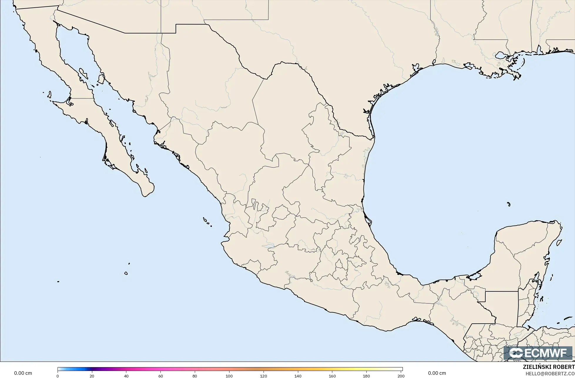ECMWF IFS 0.25° モデル - メキシコ, 積雪深