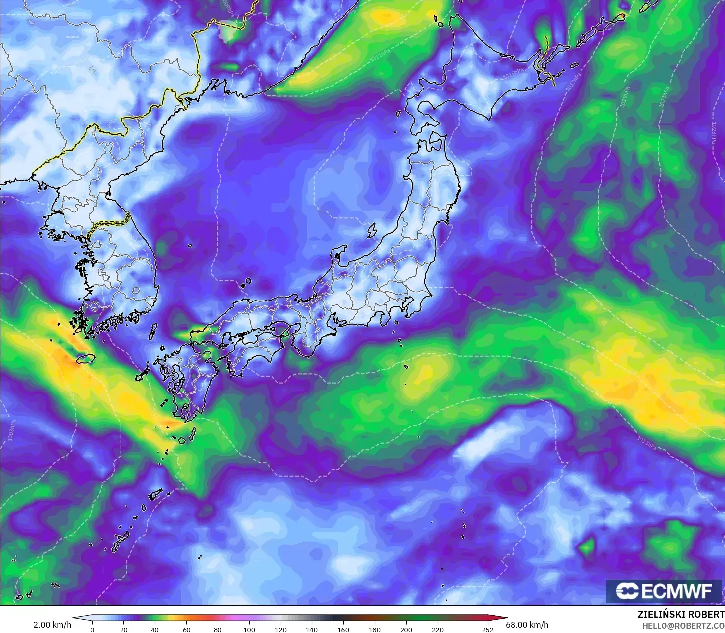 ECMWF IFS 0.25° モデル - 日本, 突風