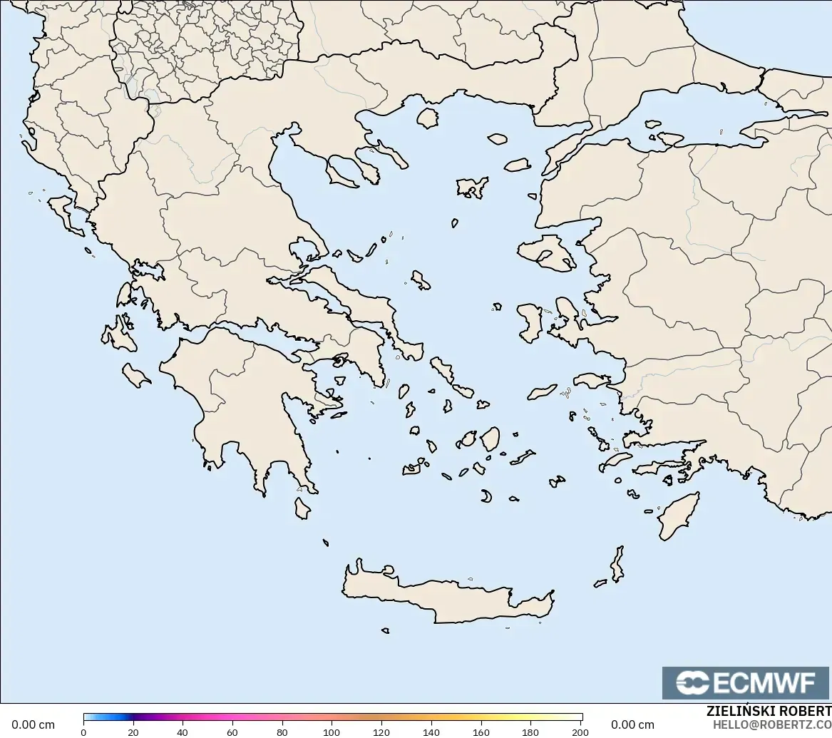 ECMWF IFS 0.25° モデル - ギリシャ, 積雪深