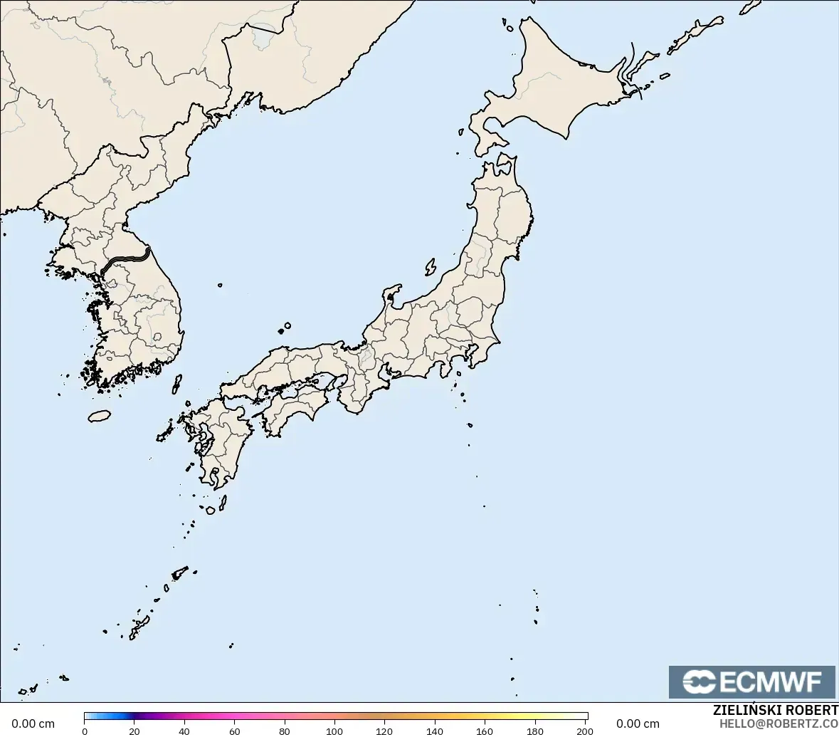 ECMWF IFS 0.25° モデル - 日本, 積雪深