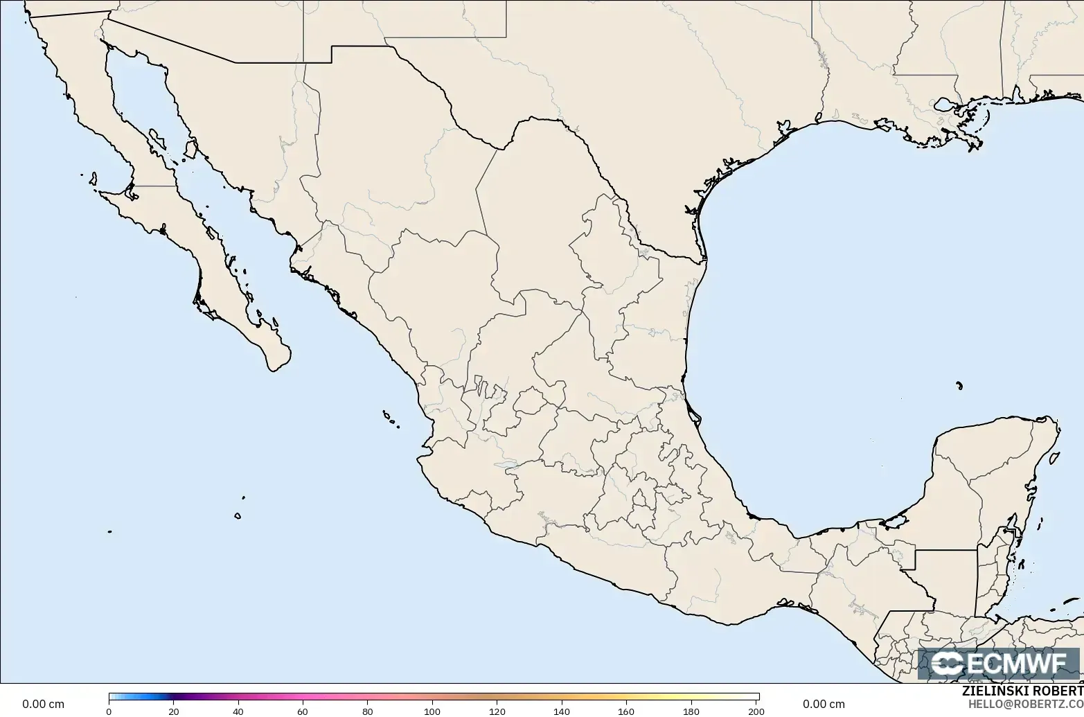 ECMWF IFS 0.25° モデル - メキシコ, 積雪深