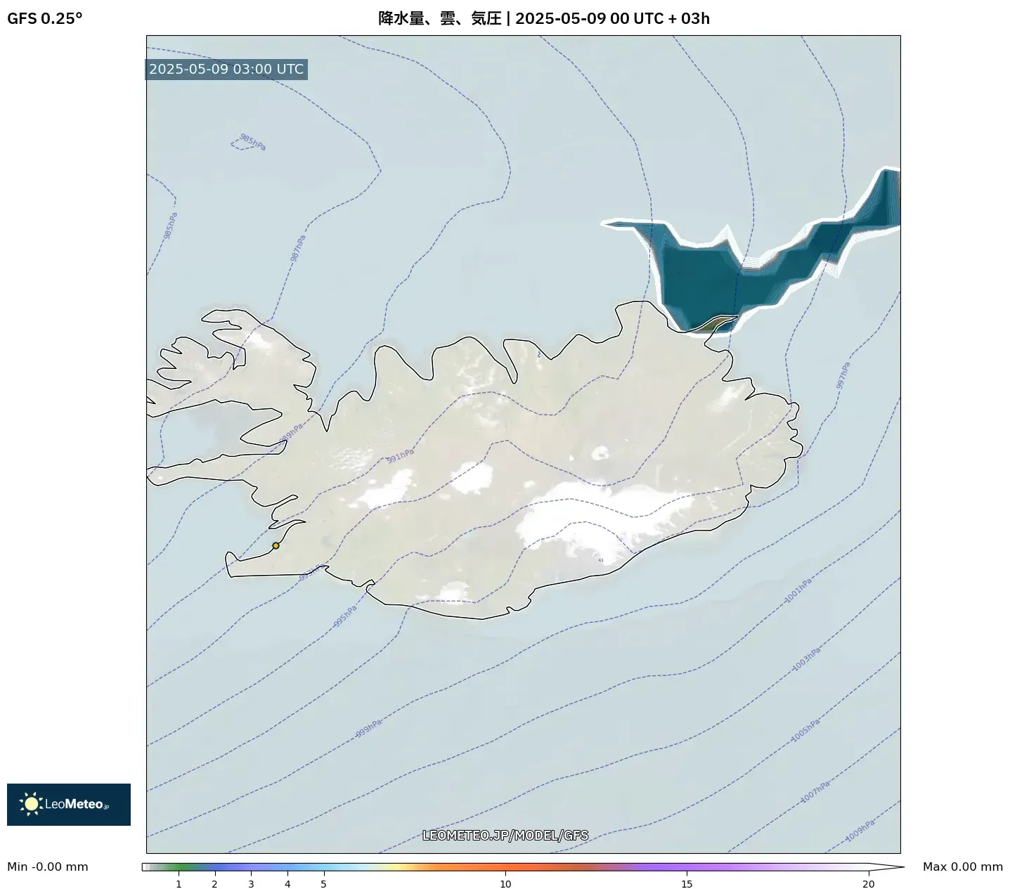 GFS - アルゼンチン, 降水量、雲、気圧 GFS - アルゼンチン, 降水量、雲、気圧