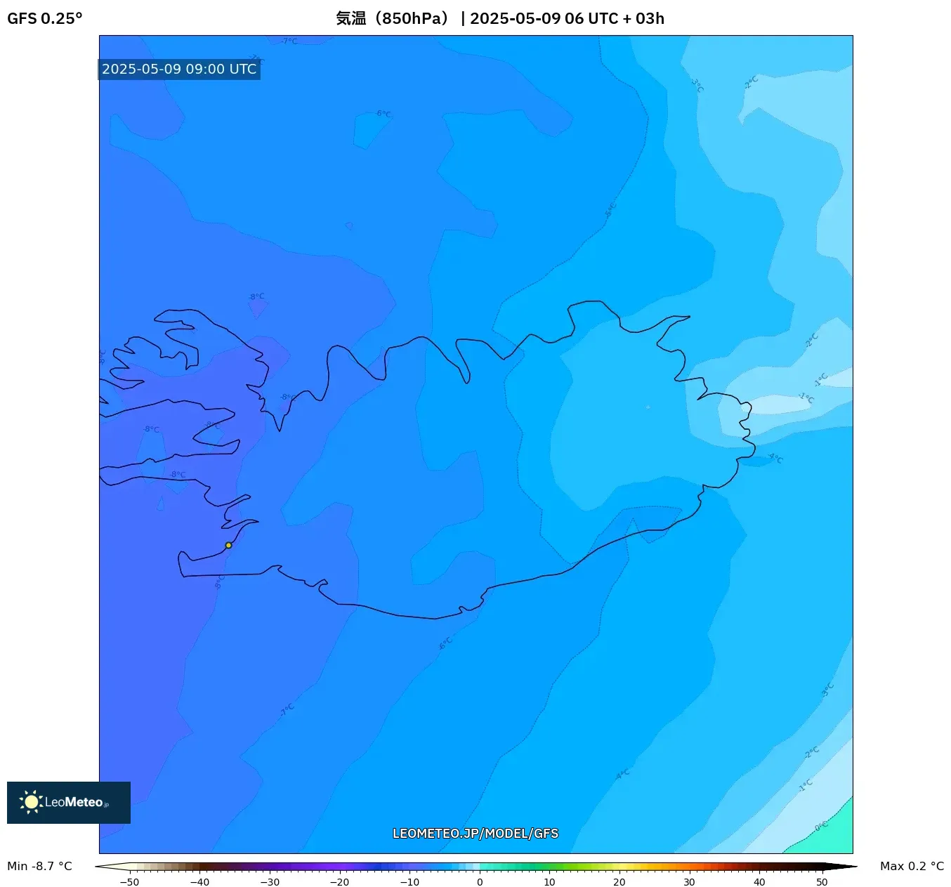 GFS - アルゼンチン, 気温(850hPa) GFS - アルゼンチン, 気温(850hPa)