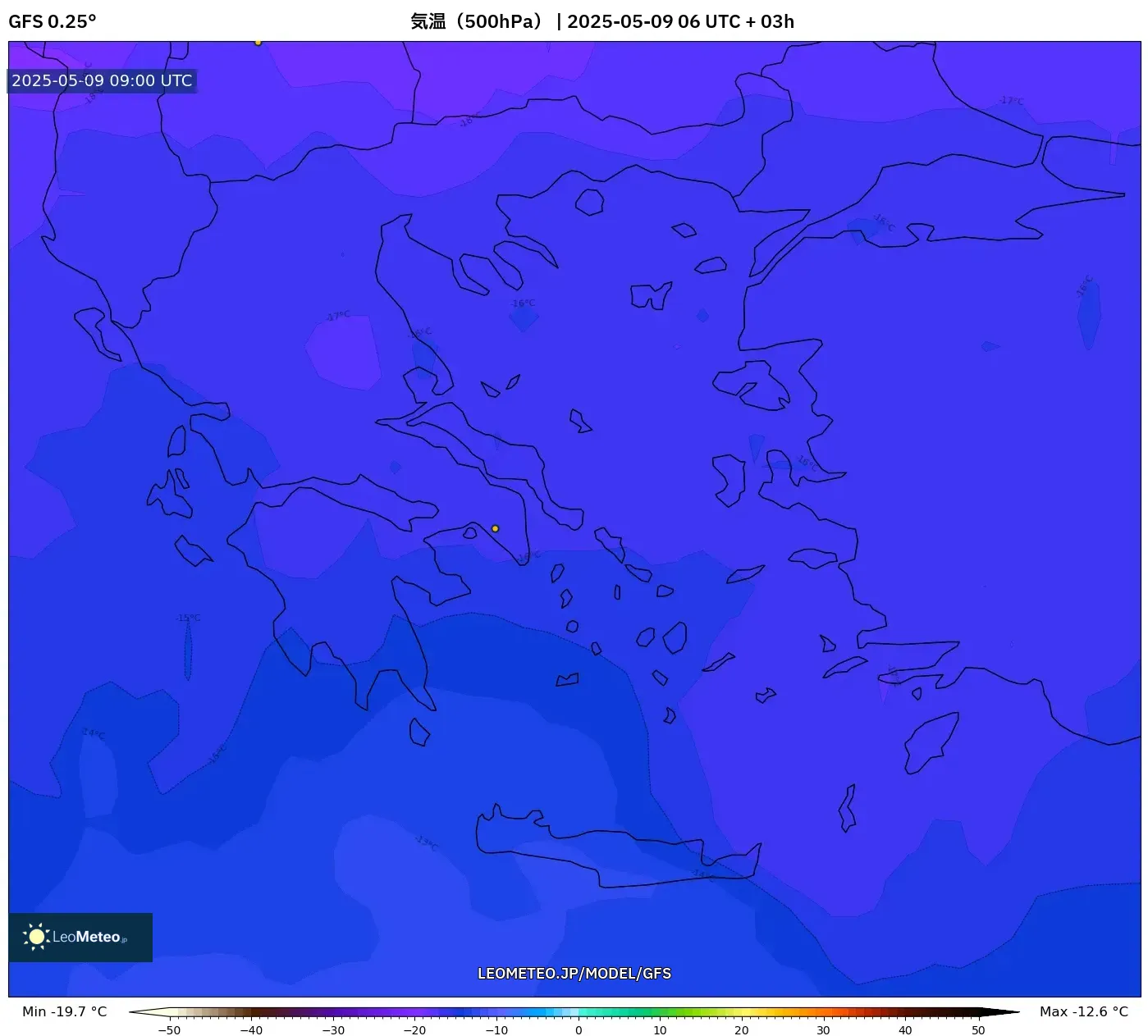 GFS - ギリシャ, 気温(500hPa) GFS - ギリシャ, 気温(500hPa)
