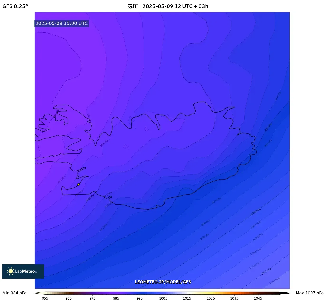 GFS - アルゼンチン, 気圧 GFS - アルゼンチン, 気圧