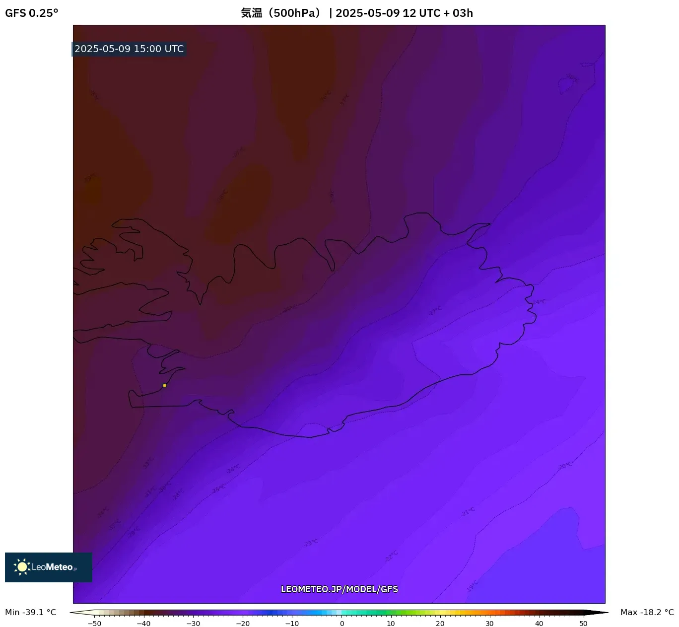 GFS - アルゼンチン, 気温(500hPa) GFS - アルゼンチン, 気温(500hPa)
