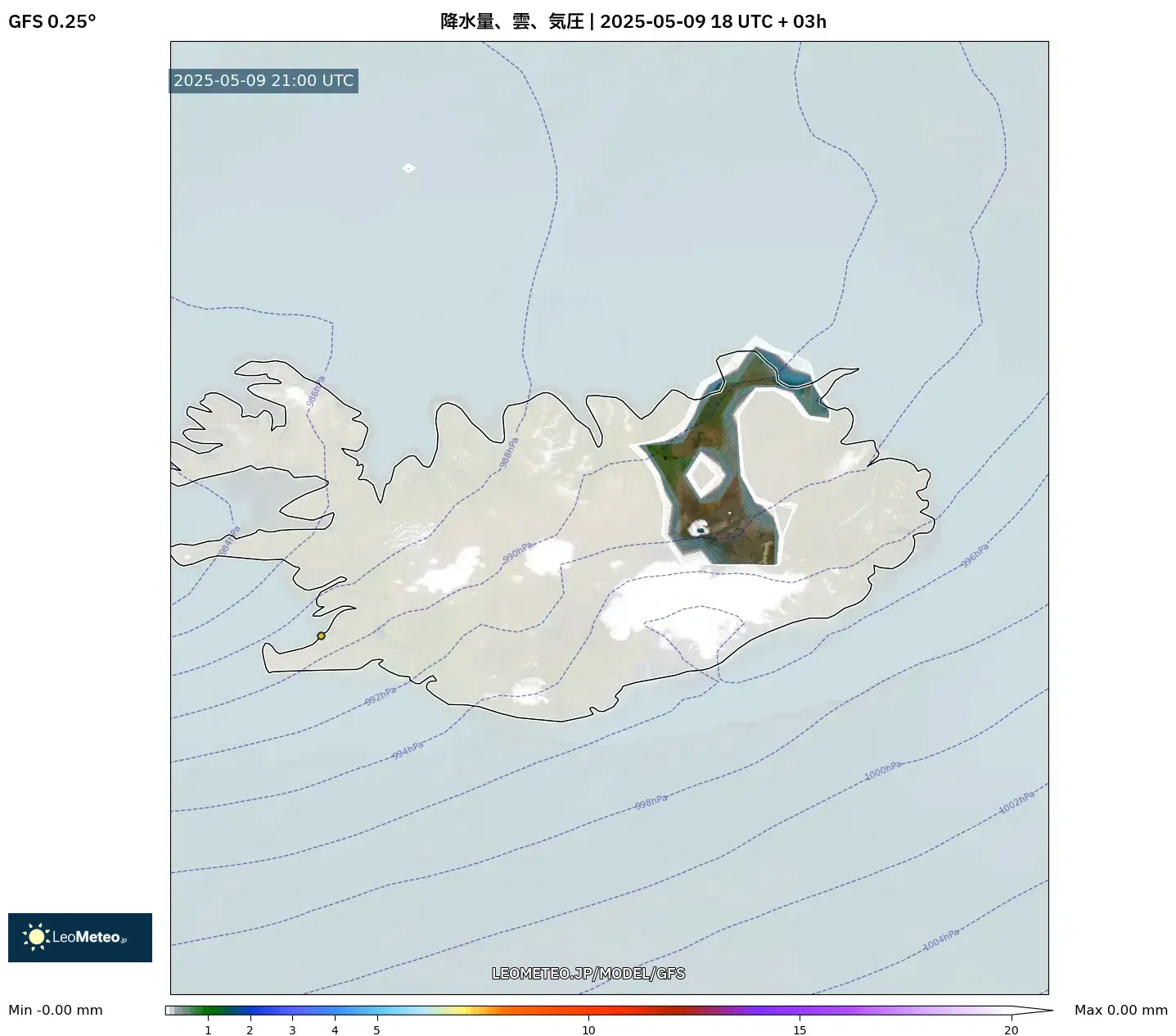 GFS - アルゼンチン, 降水量、雲、気圧 GFS - アルゼンチン, 降水量、雲、気圧