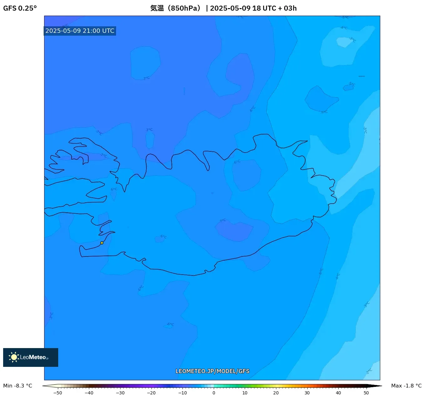 GFS - アルゼンチン, 気温(850hPa) GFS - アルゼンチン, 気温(850hPa)