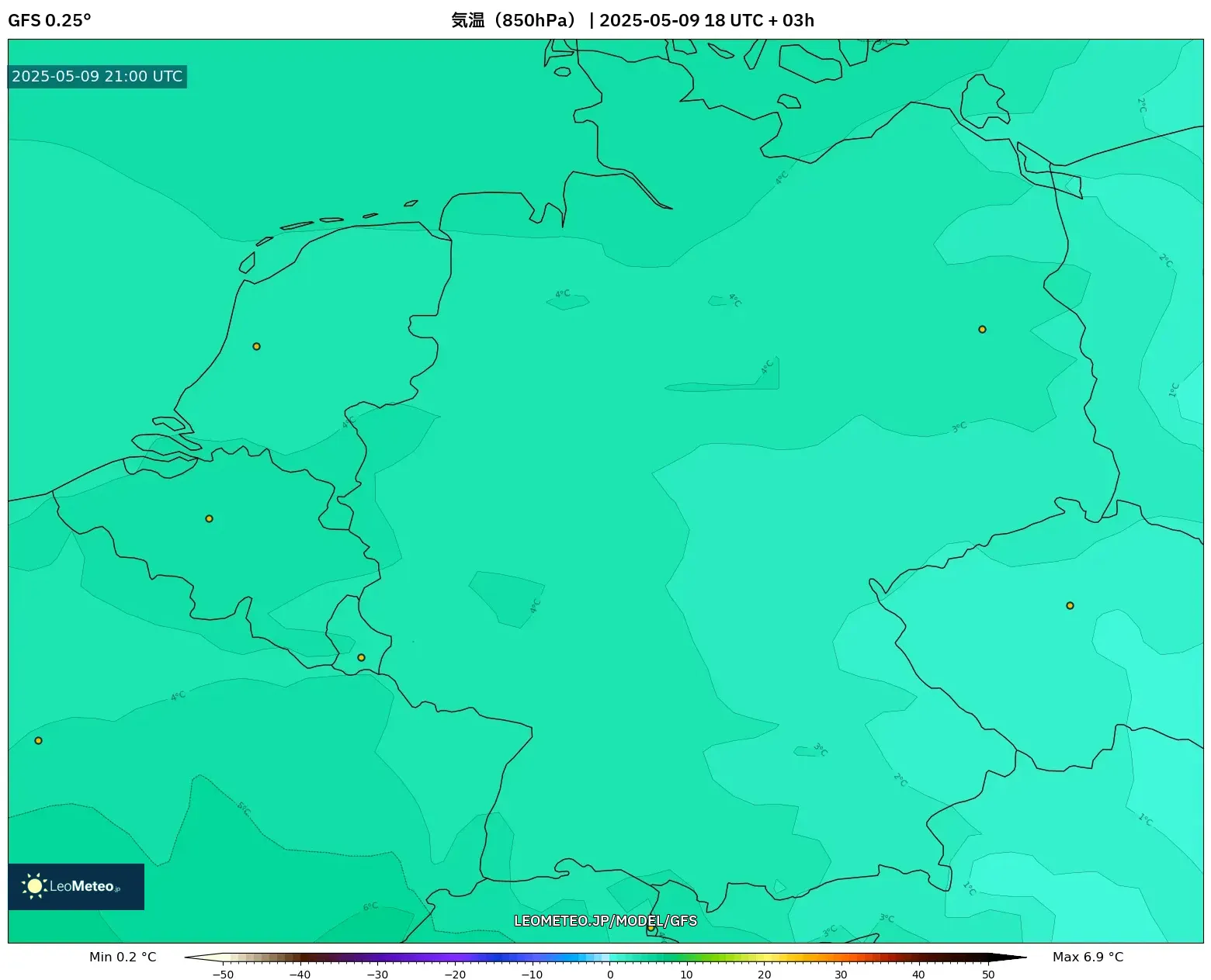 GFS - ドイツ, 気温(850hPa) GFS - ドイツ, 気温(850hPa)