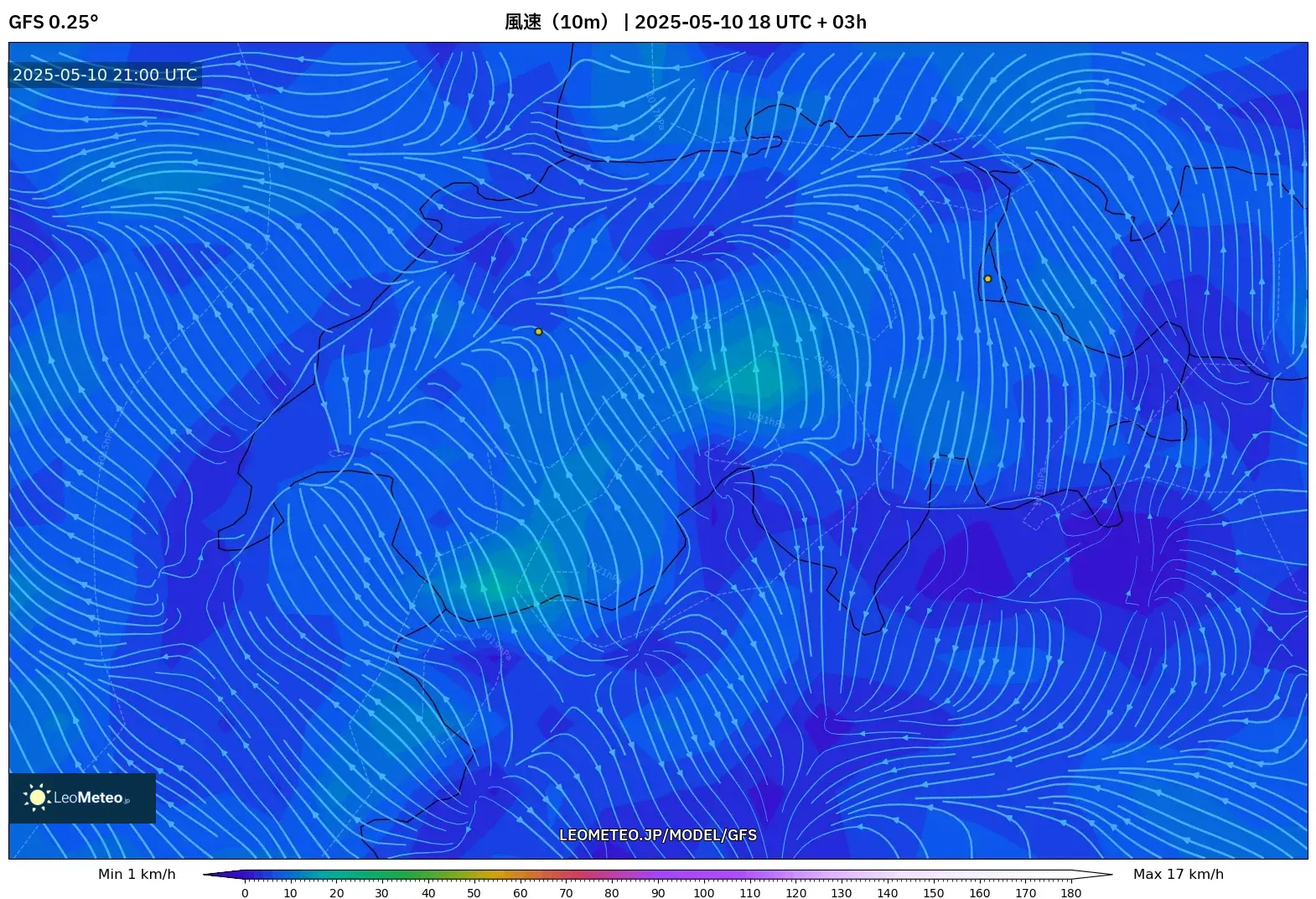 GFS - スイス, 風速(10m) GFS - スイス, 風速(10m)