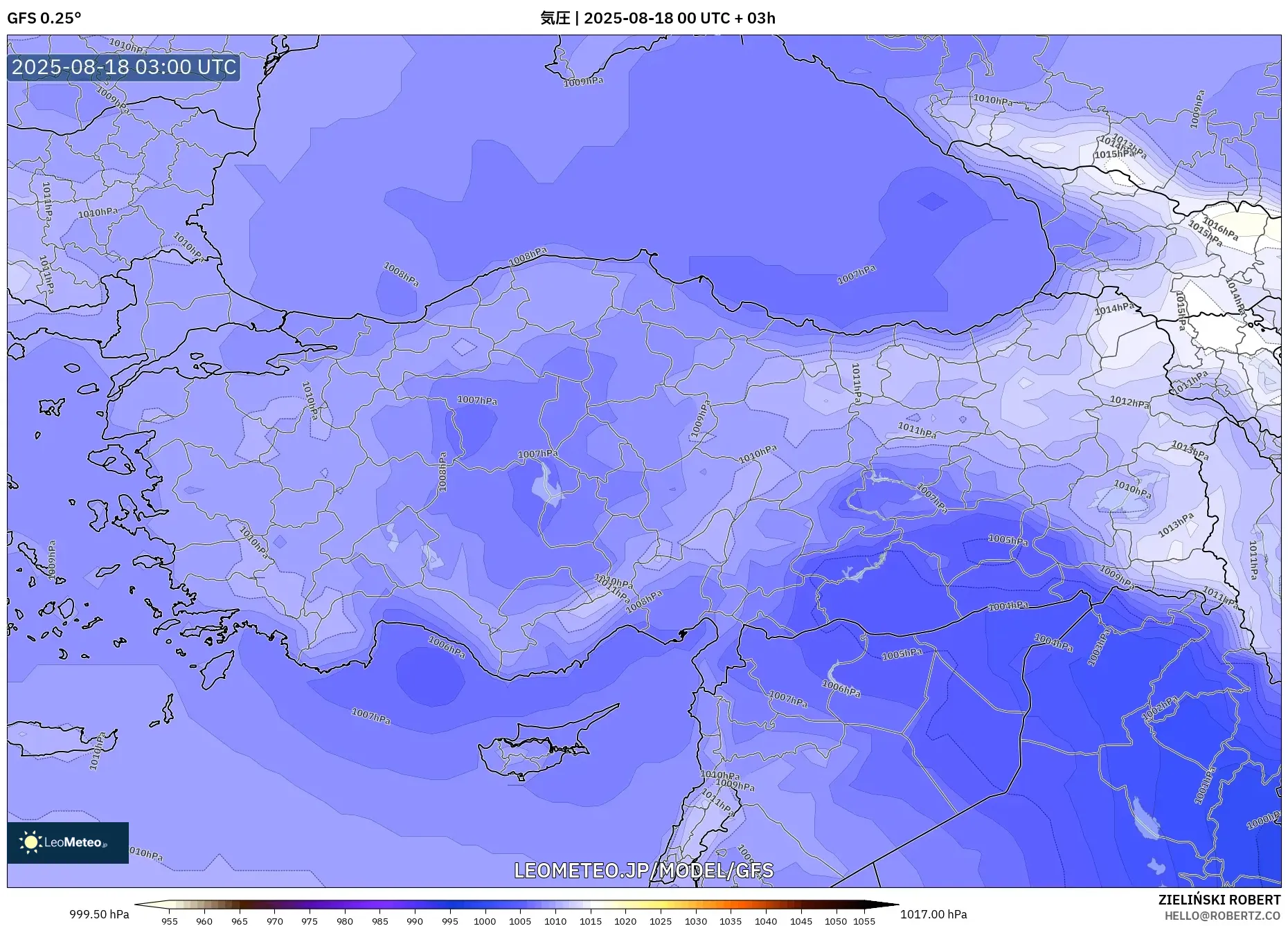 GFS model - トルコ, 気圧