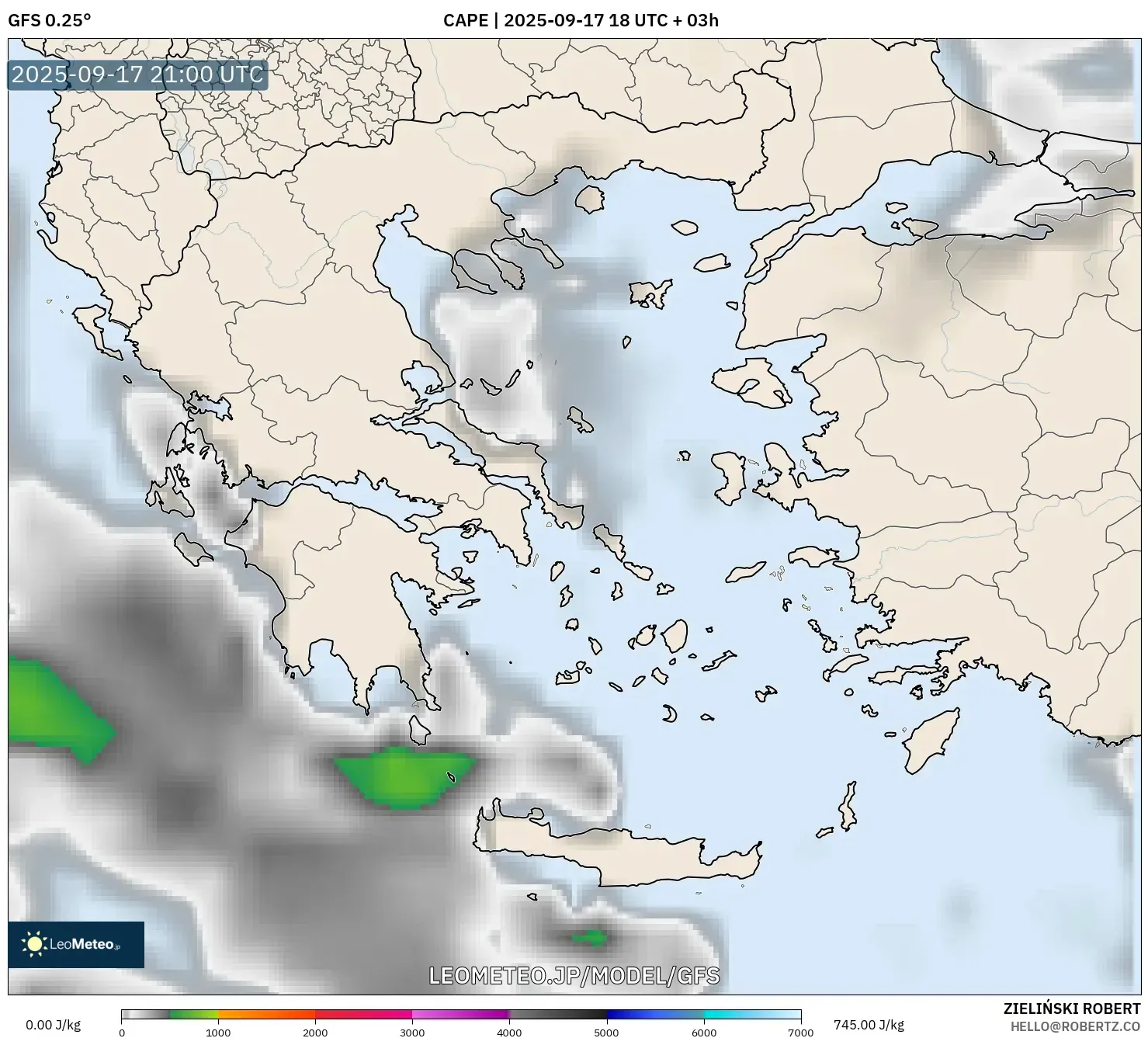 GFS model - ギリシャ, CAPE
