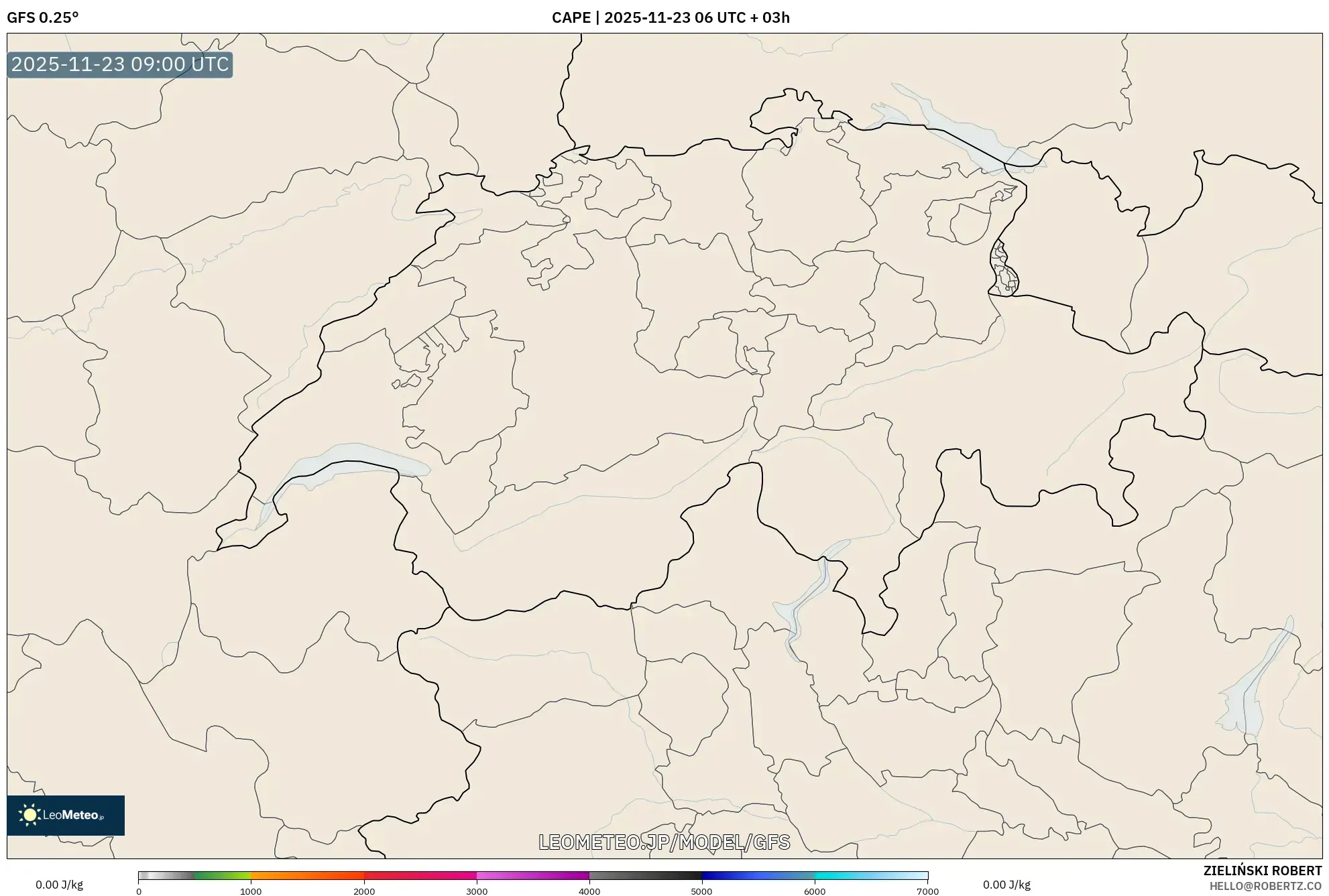 GFS model - スイス, CAPE
