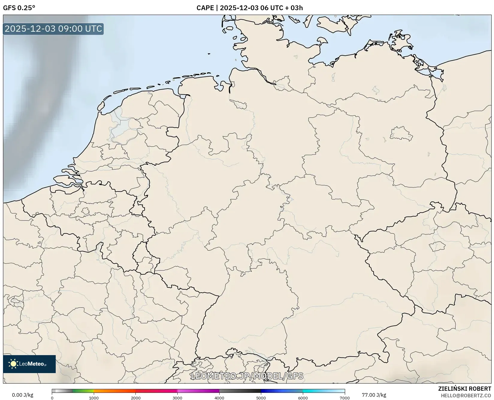 GFS model - ドイツ, CAPE