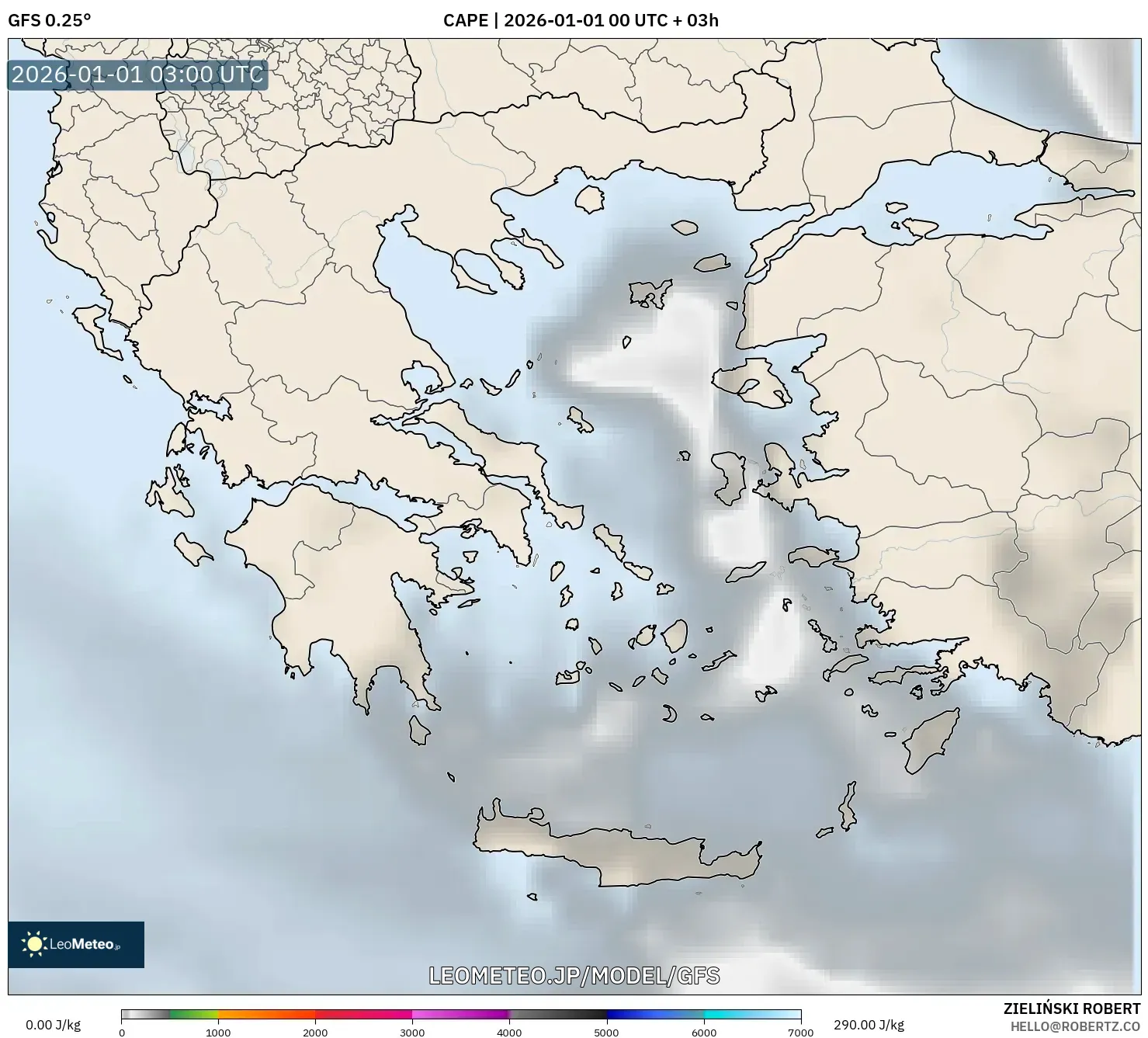 GFS model - ギリシャ, CAPE