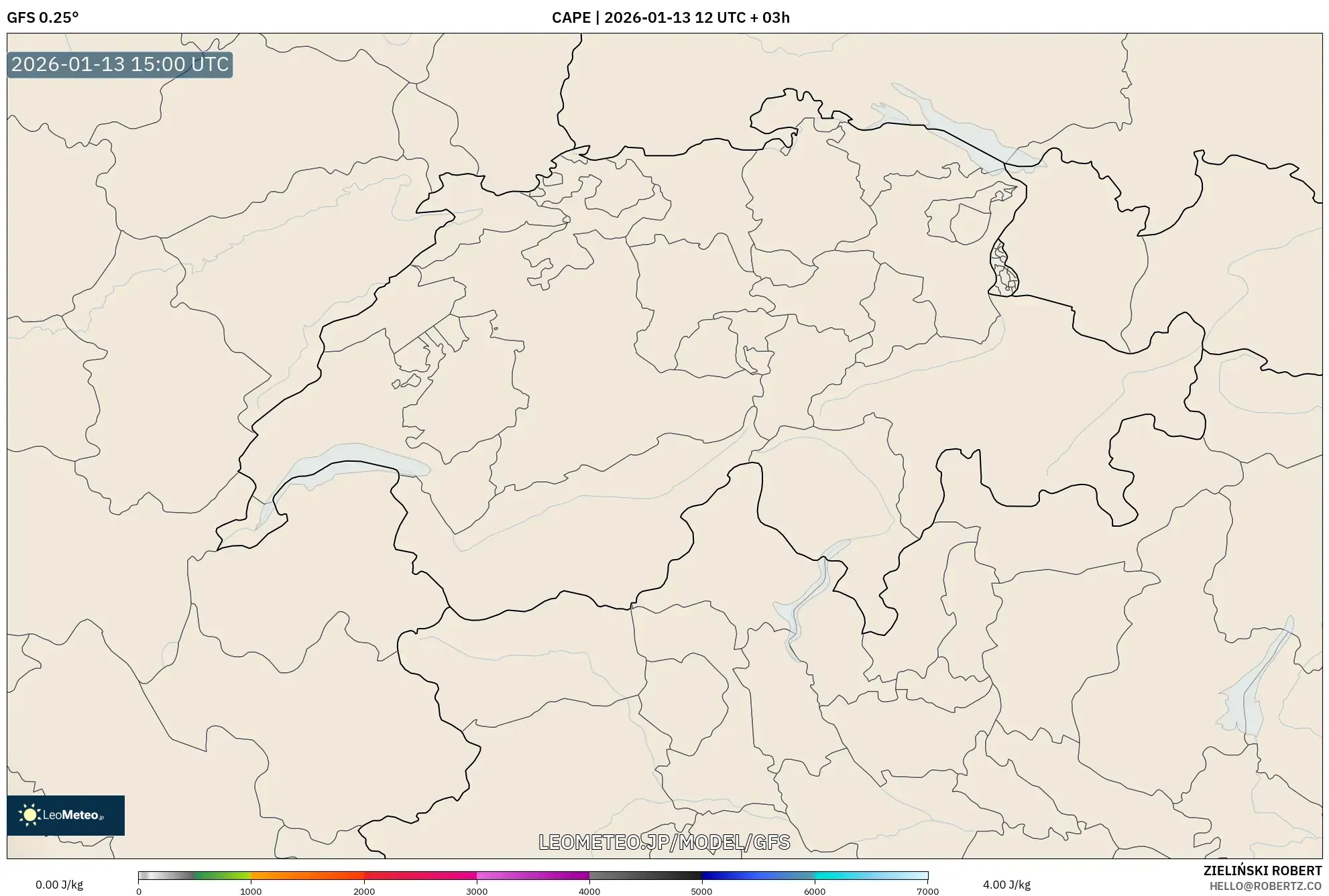 GFS model - スイス, CAPE