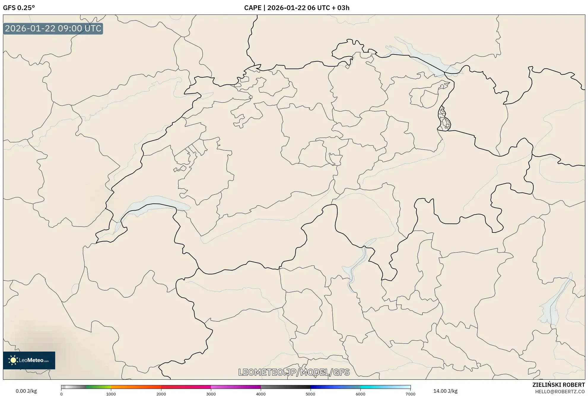 GFS model - スイス, CAPE