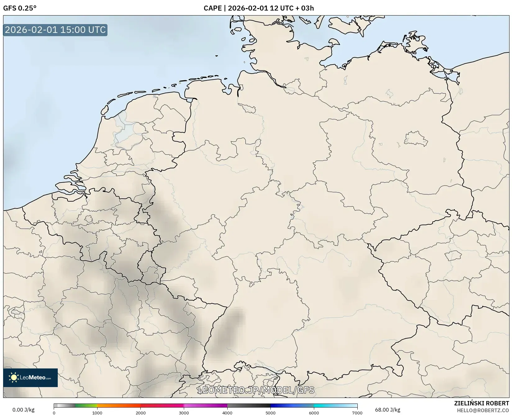 GFS model - ドイツ, CAPE