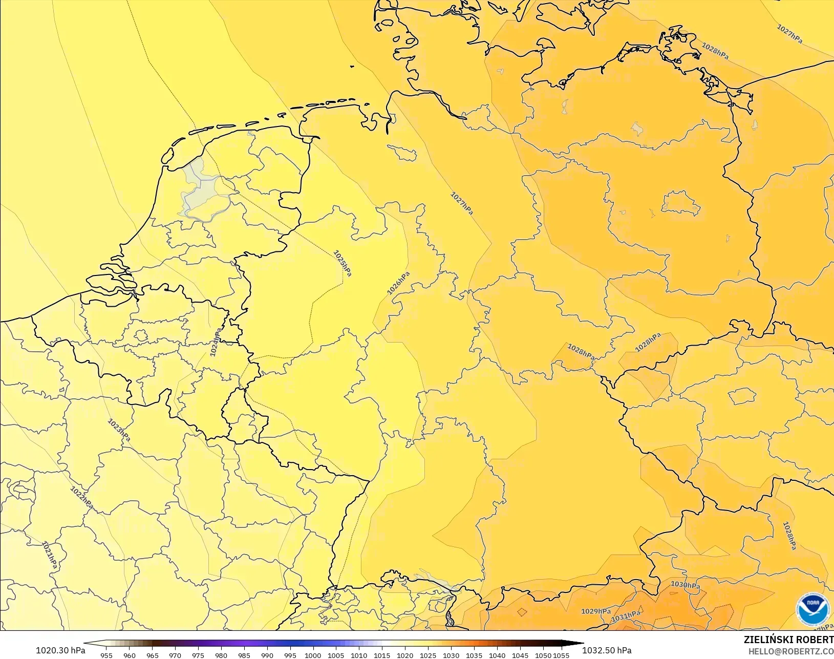 GFS モデル - ドイツ, 気圧