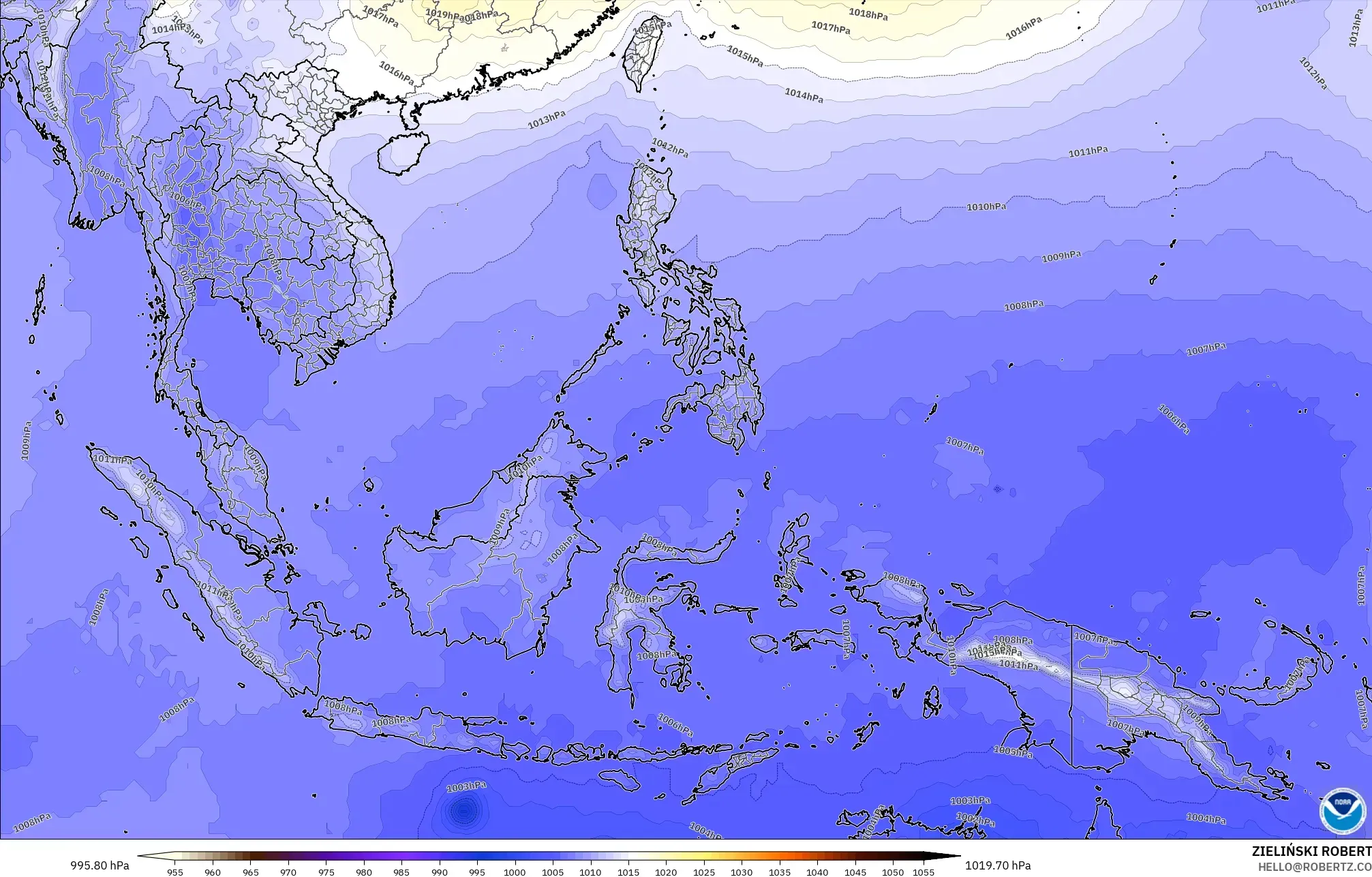 GFS モデル - 東南アジア, 気圧