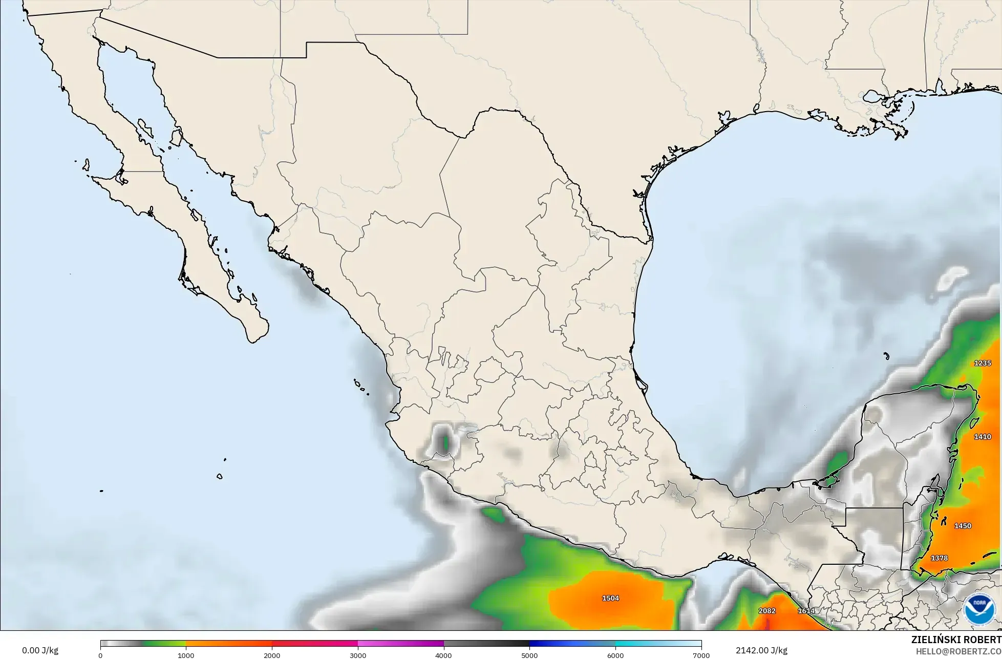 GFS モデル - メキシコ, CAPE