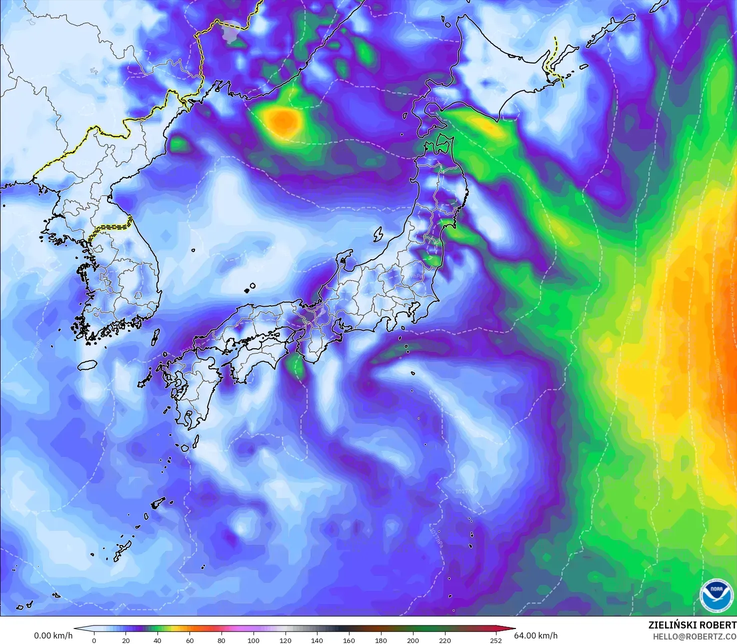 GFS モデル - 日本, 突風