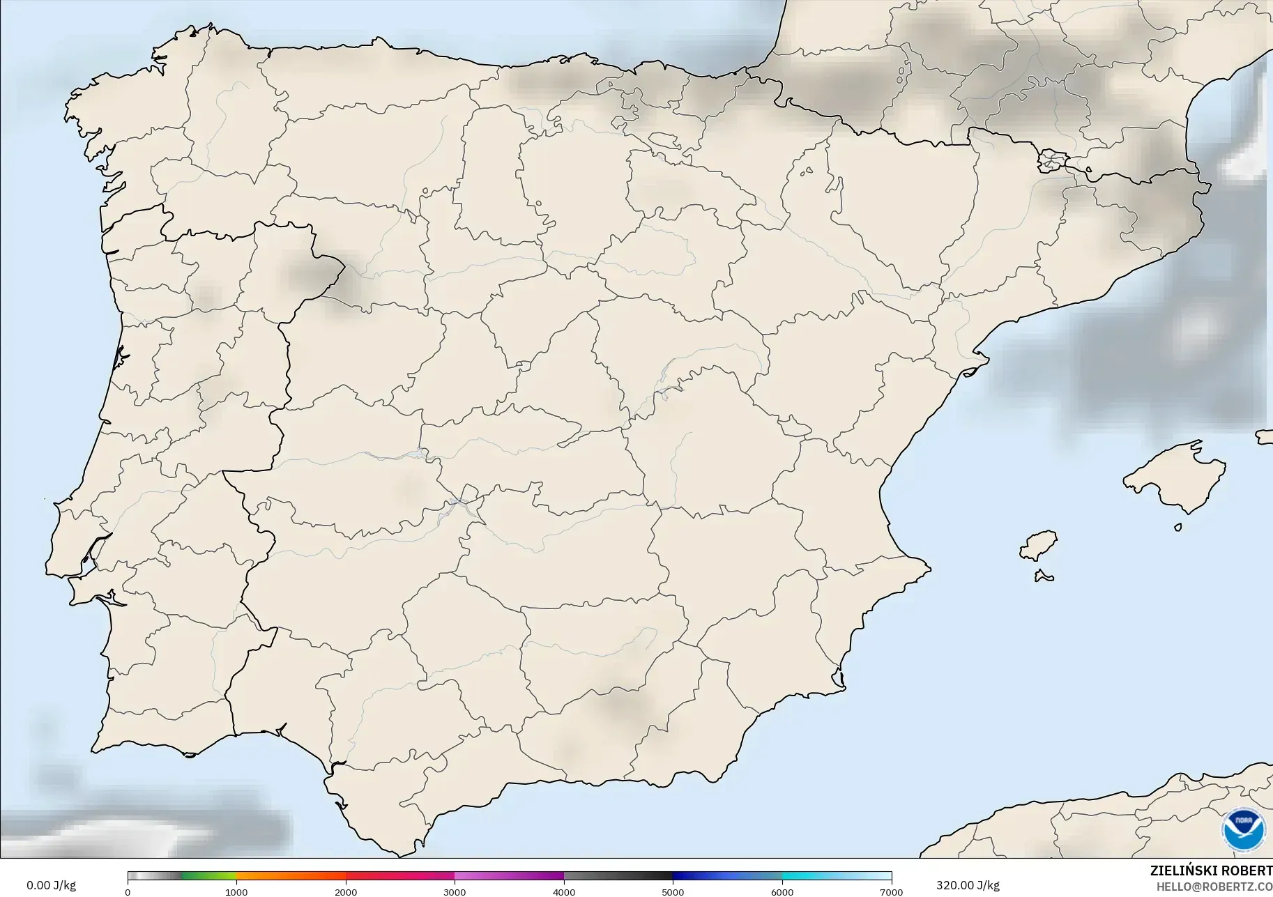 GFS モデル - スペイン, CAPE