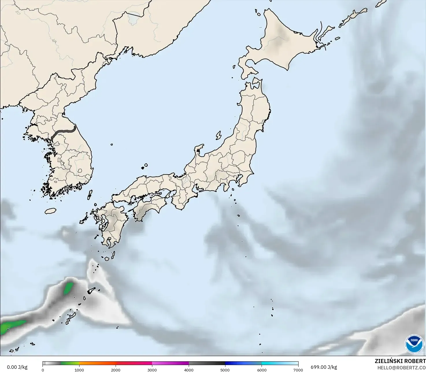 GFS モデル - 日本, CAPE