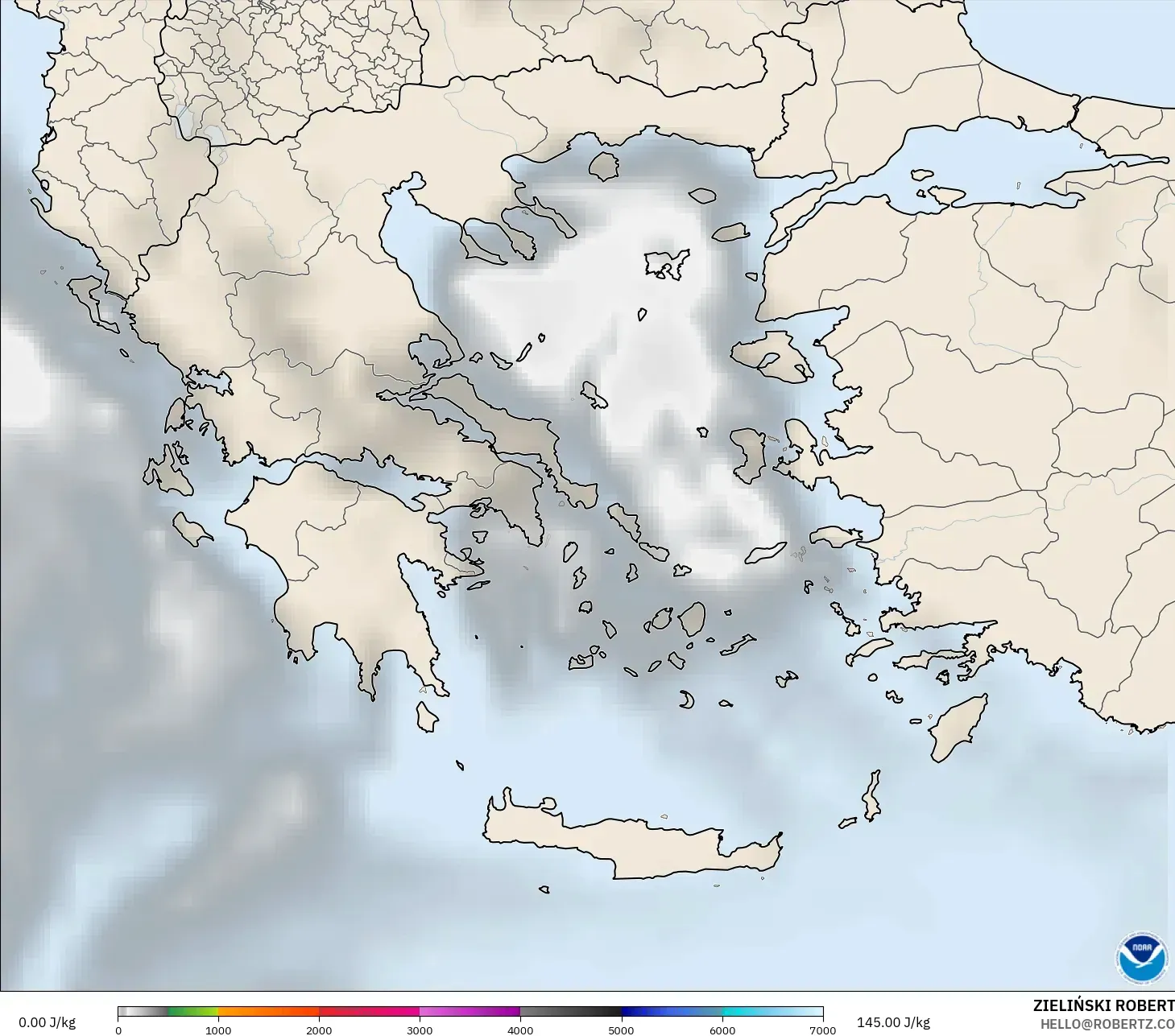 GFS モデル - ギリシャ, CAPE