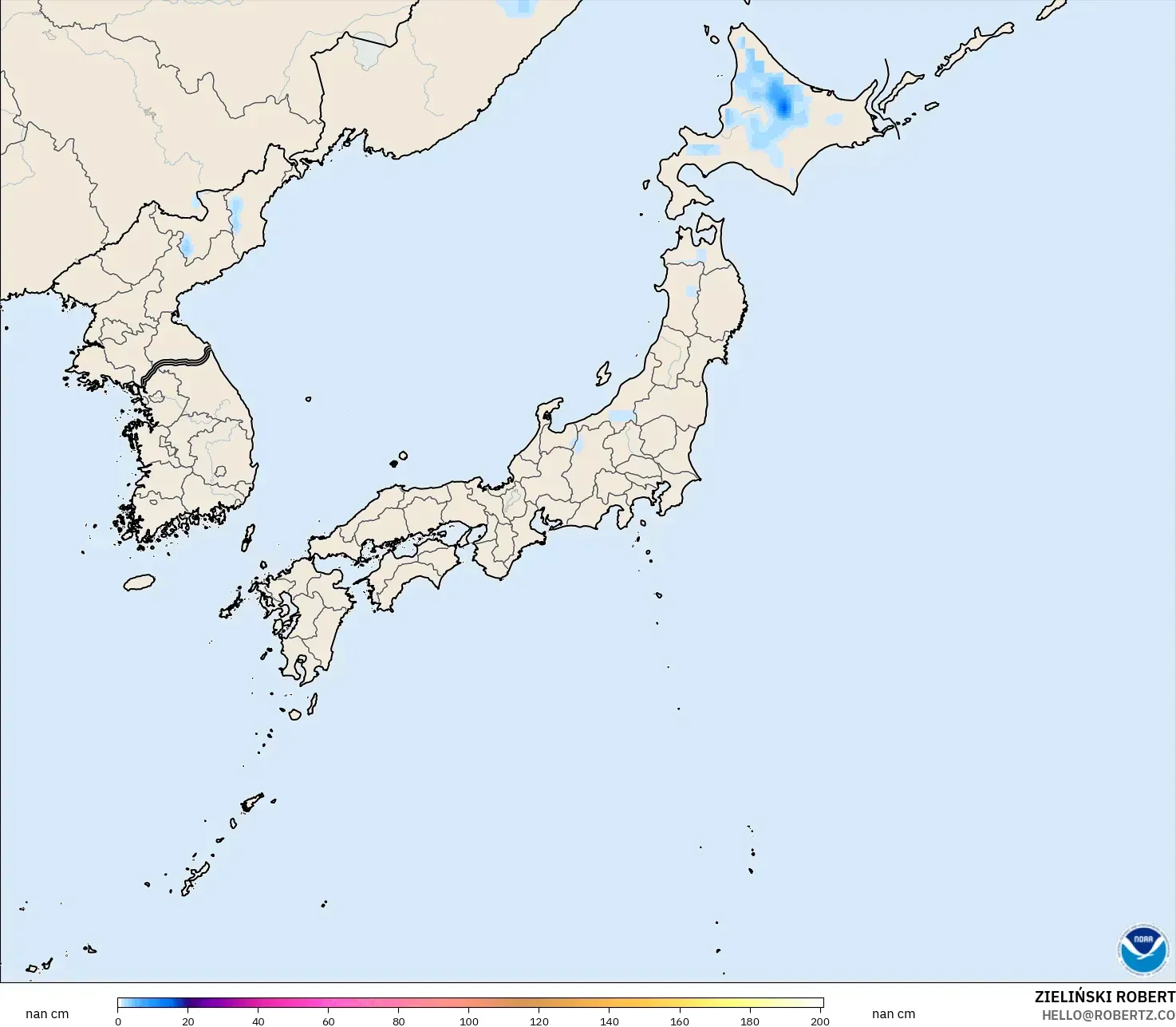 GFS モデル - 日本, 積雪深