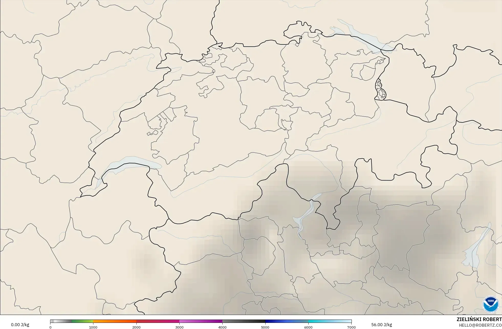GFS モデル - スイス, CAPE