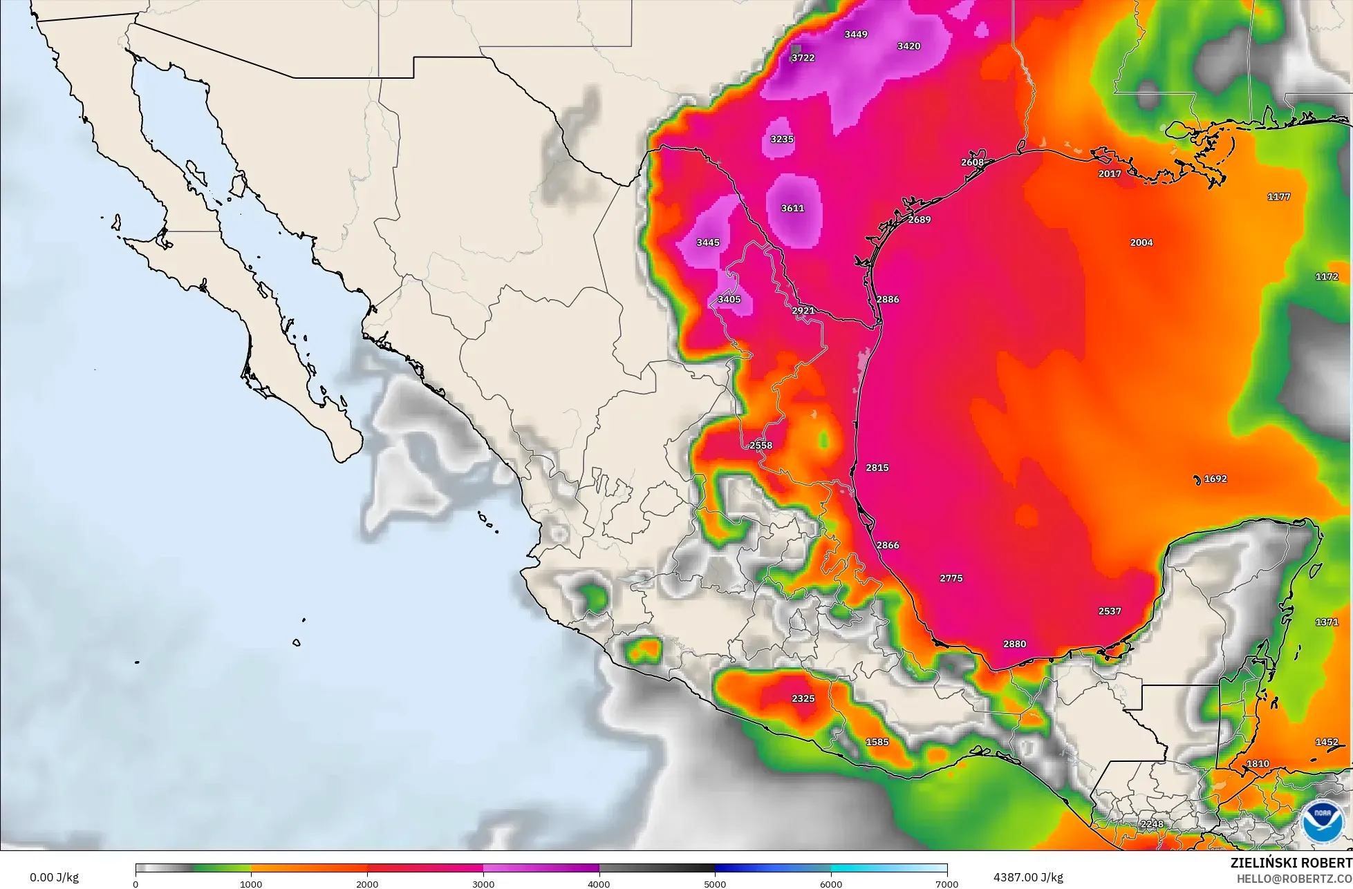 GFS モデル - メキシコ, CAPE