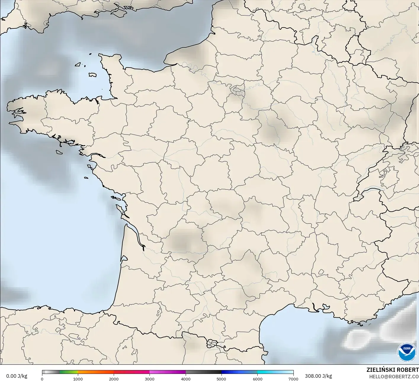 GFS モデル - フランス, CAPE