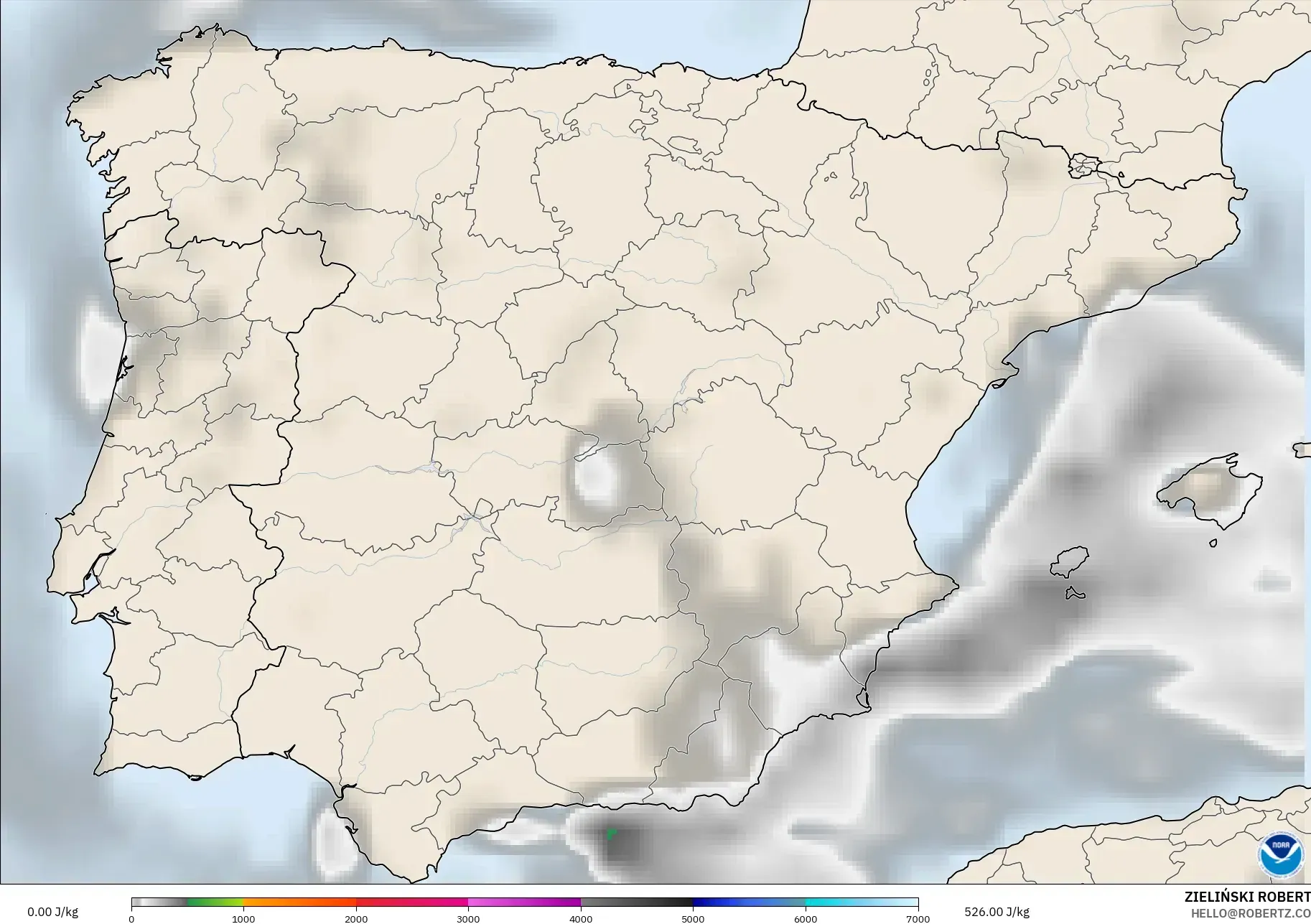 GFS モデル - スペイン, CAPE