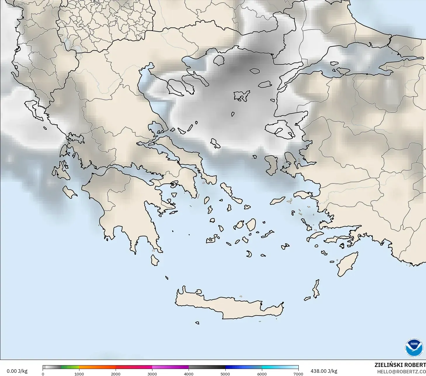 GFS モデル - ギリシャ, CAPE