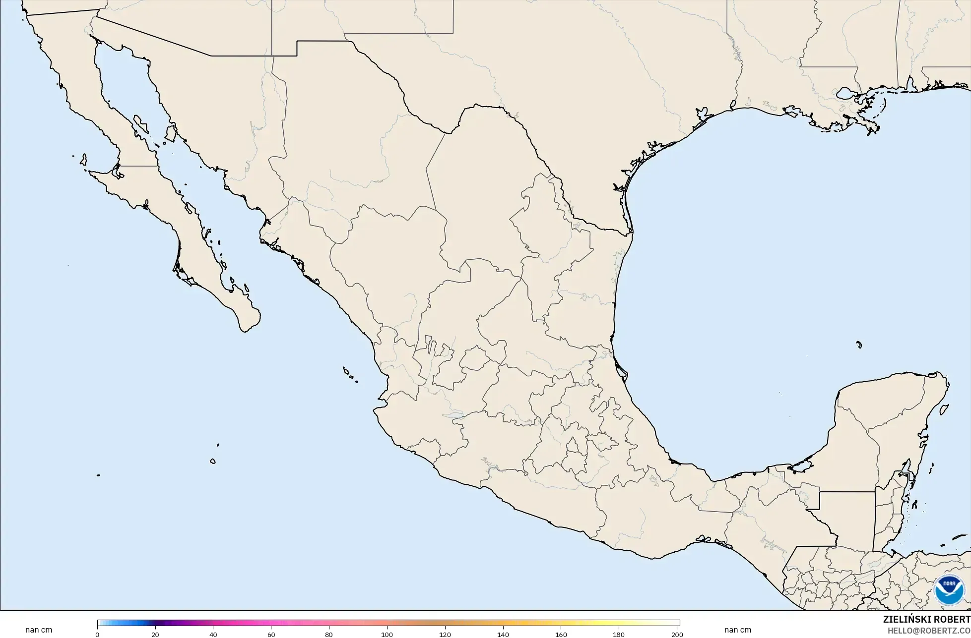 GFS モデル - メキシコ, 積雪深