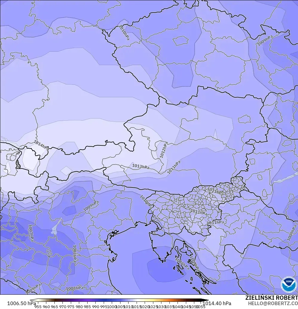 GFS モデル - オーストリア, 気圧