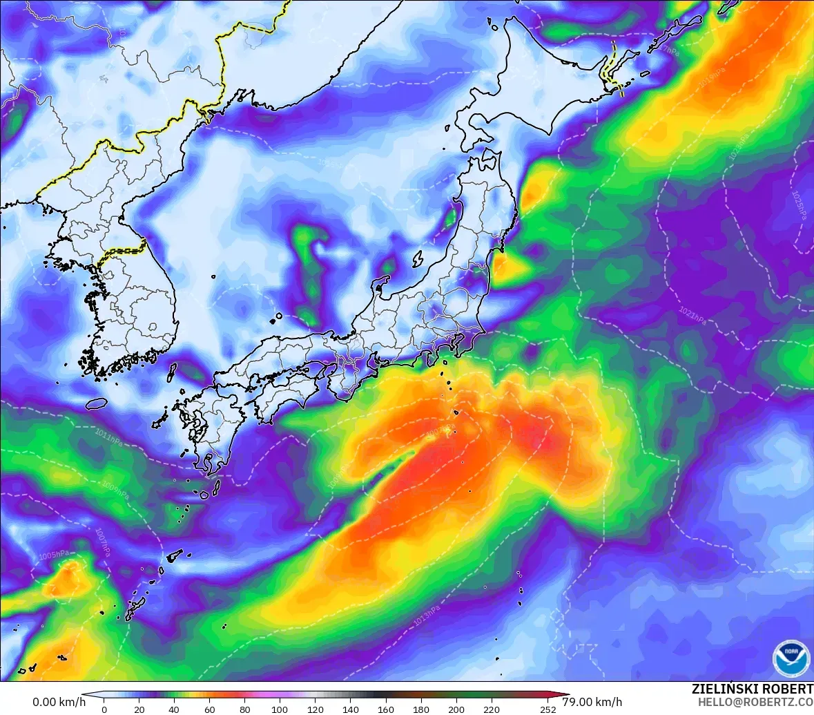 GFS モデル - 日本, 突風
