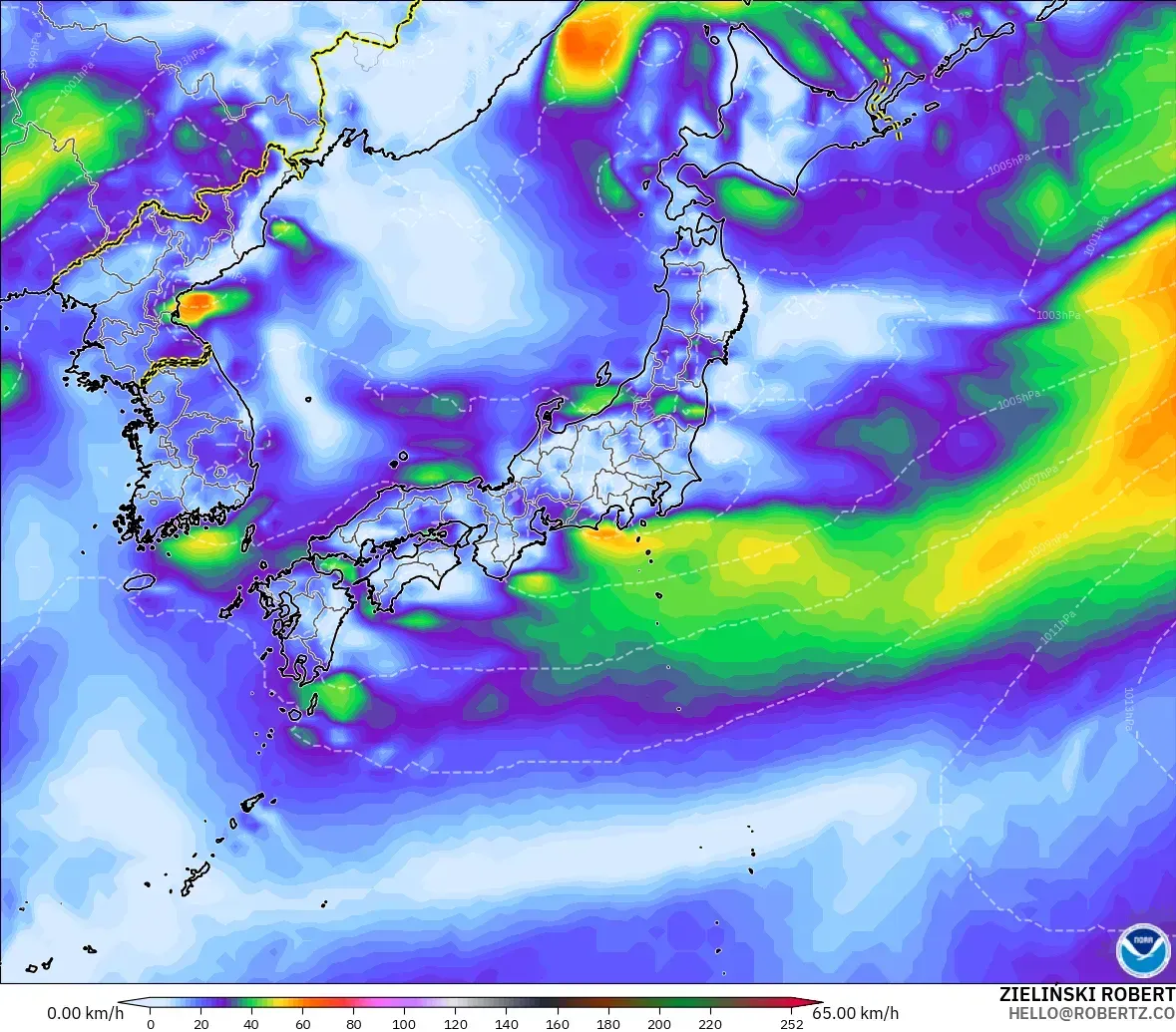 GFS モデル - 日本, 突風